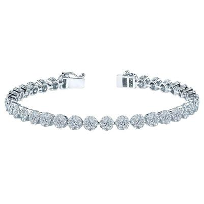 Bracelet Tennis Diamant Rond Blanc 20 Carats Bijoux Or Blanc - HarryChadEnt.FR