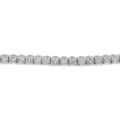 Bracelet Tennis Diamant Rond 3 Ct Or Blanc 14K - HarryChadEnt.FR