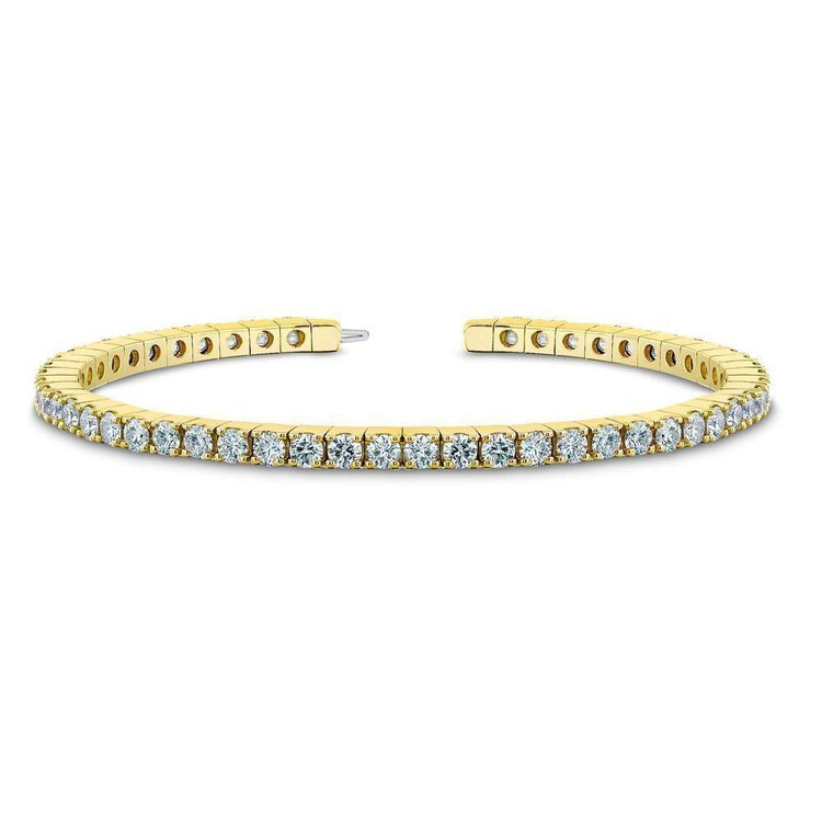 4.95 Carats Bracelet Tennis Diamant Rond Or Jaune 14K - HarryChadEnt.FR