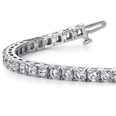 Bracelet Tennis Diamant Taille Brillant 6 Carats Or Blanc 14K - HarryChadEnt.FR