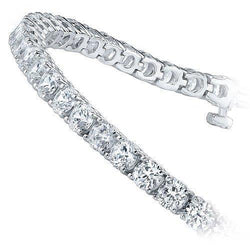 Bracelet Tennis à 7,50 Carats De Diamants Ronds Brillants et Naturels 14K D'Or Blanc