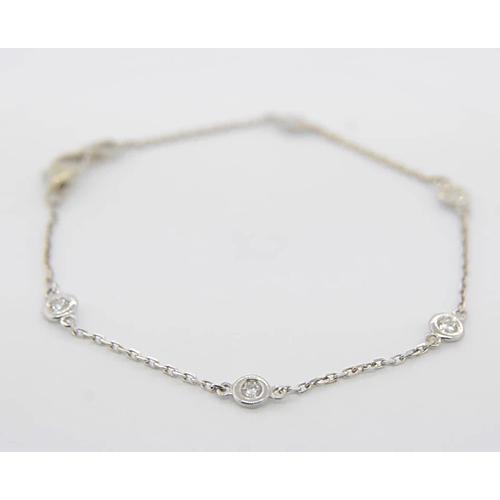 Bracelet Rond Diamant 1.50 Carats Lunette Sertie Bijoux Neuf - HarryChadEnt.FR
