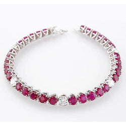 Bracelet de tennis diamant rubis 44.75 carats ensemble de griffes bijoux pour femmes