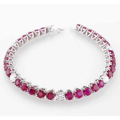 Bracelet de tennis diamant rubis 44.75 carats ensemble de griffes bijoux pour femmes - HarryChadEnt.FR
