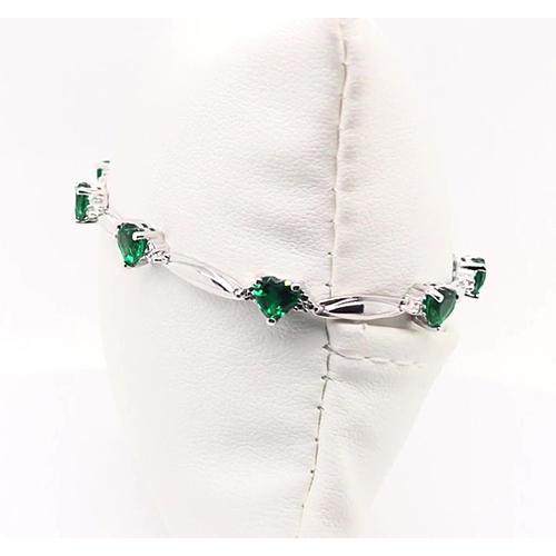 Bracelet diamant en forme de coeur émeraude verte 9.54 carats bijoux - HarryChadEnt.FR