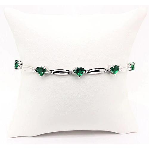 Bracelet diamant en forme de coeur émeraude verte 9.54 carats bijoux - HarryChadEnt.FR