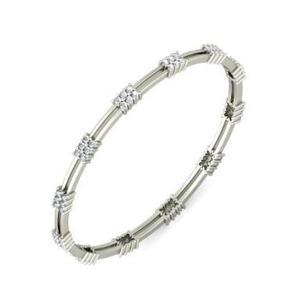 Bracelet en diamant rond de 3.60 ct en or blanc 14 carats - HarryChadEnt.FR