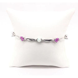 Bracelet en forme de coeur avec améthyste rose et opale diamant 9.54 carats Bijoux