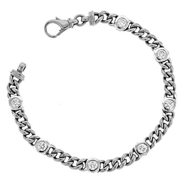 2.45 carats lunette sertie de diamants ronds bracelet à maillons femmes bijoux en or - HarryChadEnt.FR