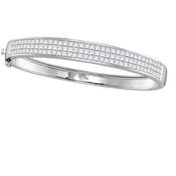 Bracelet pour femme de 14K d'or Blanc avec Diamant Princesse de 5,50 Carats