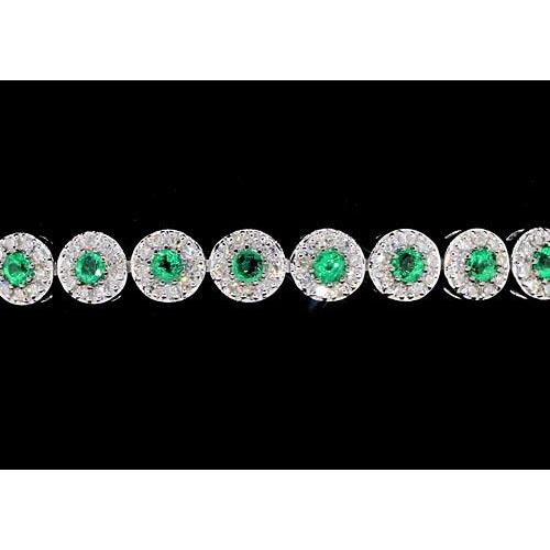 Bracelet tennis diamant 12 carats serti griffes saphir vert - HarryChadEnt.FR
