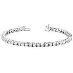 Bracelet tennis diamant Coupe Ronde pour femme en or blanc massif 14 carats 7.20 ct