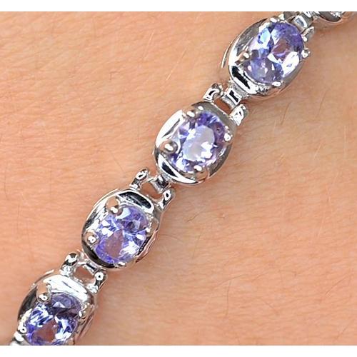 Bracelet tennis diamant saphir bleu serti de griffes bijoux 18 carats - HarryChadEnt.FR