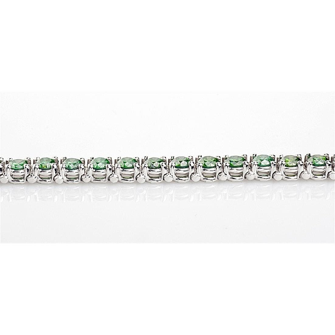 Bracelet tennis en pierres précieuses vertes de 10.50 ct en or blanc 14 carats - HarryChadEnt.FR