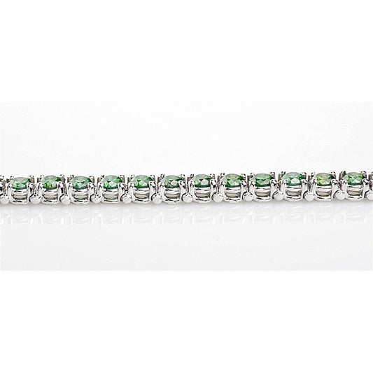 Bracelet tennis en pierres précieuses vertes de 10.50 ct en or blanc 14 carats - HarryChadEnt.FR
