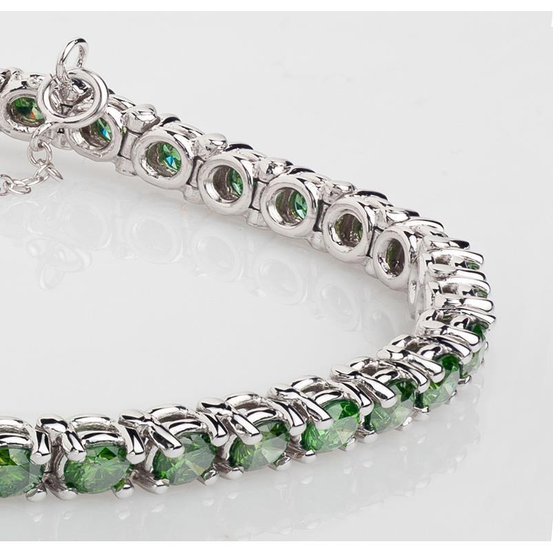Bracelet tennis en pierres précieuses vertes de 10.50 ct en or blanc 14 carats - HarryChadEnt.FR