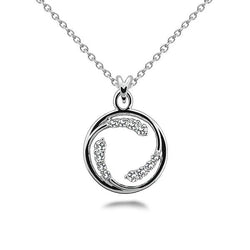 Circle Of Love Collier Pendentif Diamants Ronds 3 Ct Or Blanc