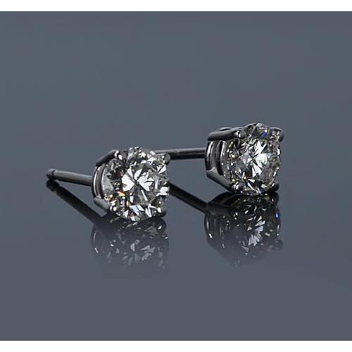 Clous d'Oreille Diamants 1.20 Carats Or Blanc 14K Rond F Vs1 - HarryChadEnt.FR