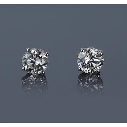 Clous d'Oreille Diamants 1.20 Carats Or Blanc 14K Rond F Vs1