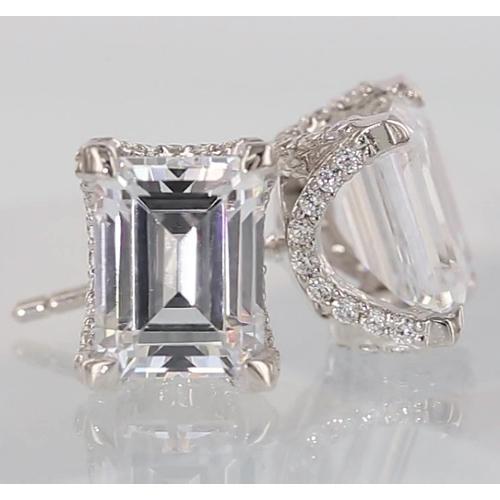 Clous de diamants naturels taille émeraude 1.50 carats - HarryChadEnt.FR