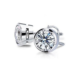 Clous d'oreilles diamants sertis clos ronds 1 carat