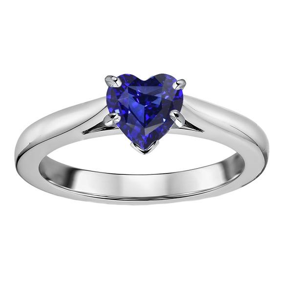 Coeur Solitaire Ceylan Saphir Bague Sertie De Griffes 1 Carat - HarryChadEnt.FR