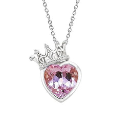Collier Diamant Pendentif Coeur Cut Kunzite Rose Or 15.50 Carats 14K