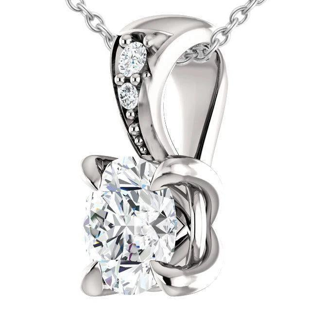 Collier Pendentif Diamant Naturel 1.65 Carats Or Blanc 14K - HarryChadEnt.FR