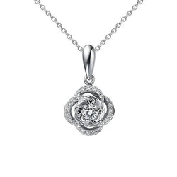 Collier Pendentif Diamants 1.24 Carats Naturel Taille Brillant Or Blanc 14K