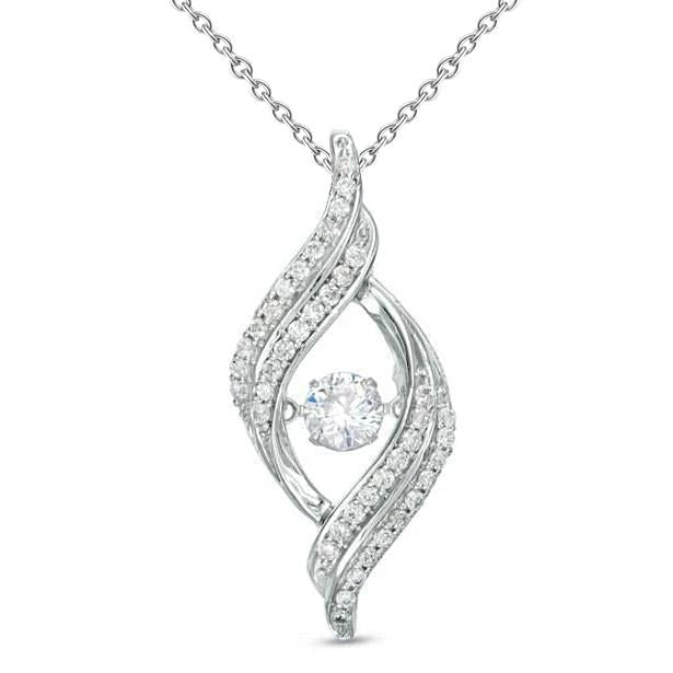 Collier Pendentif Diamants Étincelants 1.4 Carats Or Blanc 14K Nouveau - HarryChadEnt.FR