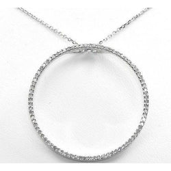 Collier Pendentif Diamants Ronds Taille Brilliant 1.70 Ct Or Blanc 14K