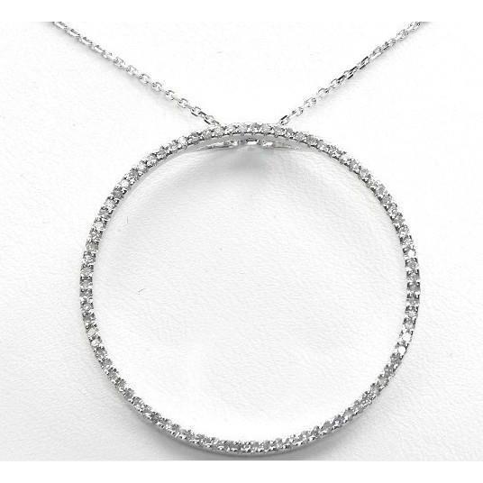 Collier Pendentif Diamants Ronds Taille Brilliant 1.70 Ct Or Blanc 14K - HarryChadEnt.FR