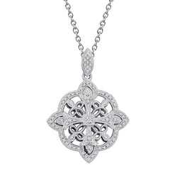 Collier Pendentif Diamants Taille Ronde 6 Carats Or Blanc 14K