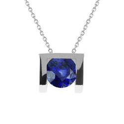 Collier Pendentif Pierre Précieuse Solitaire Or 14K Bijoux Femme 2 quilates