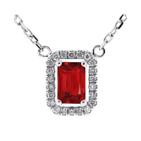Collier Pendentif Rubis Rouge Avec Diamant 5.50 Carat WG 14K - HarryChadEnt.FR