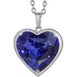 Collier Pendentif Solitaire Lunette Coeur Saphir de Ceylan 6 quilates