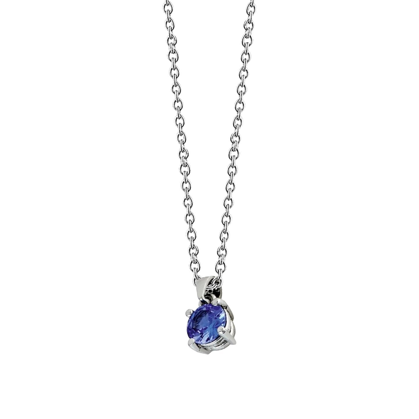 Collier Pendentif Tanzanite Solitaire 5 Carats Avec Chaîne Or Blanc - HarryChadEnt.FR