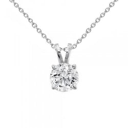 Collier Solitaire Diamant Pendentif 0.50 Carats Bijoux Or Blanc