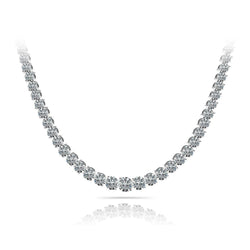 Collier Tennis Femme 10 Carats Diamants Naturels Or Blanc 14K