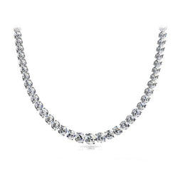 Collier Tennis Femme Diamants Ronds 13 Carats Or Blanc 14K