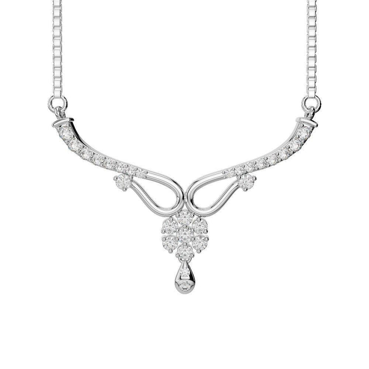 Collier dame diamant rond en or blanc 14 carats bijoux étincelants 4 carats - HarryChadEnt.FR