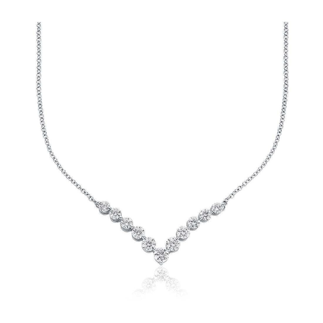 Collier en or blanc 14K pour femme avec diamants étincelants de taille ronde de 2.00 carats - HarryChadEnt.FR