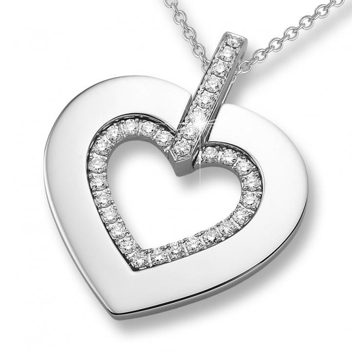 Collier pendentif en forme de coeur avec diamants ronds de 1.6 ct - HarryChadEnt.FR