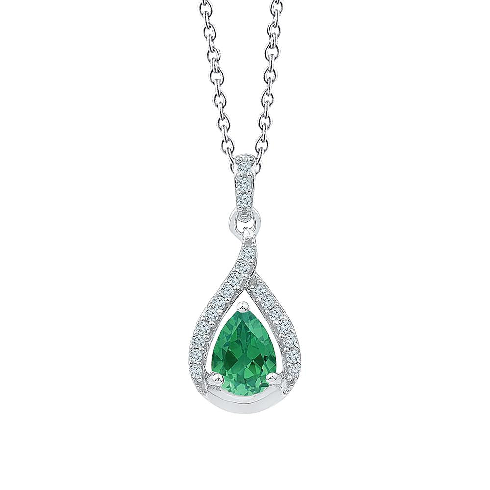 Collier pendentif en pierre gemme avec diamant vert émeraude de Colombie 4.60 ct - HarryChadEnt.FR