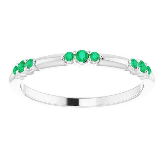 Columbian Green Emeralds 0.60 Carats Band Femme Bijoux - HarryChadEnt.FR