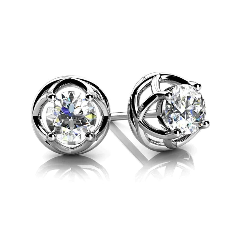 Conception de Boucles d'Oreilles à Un Diamant