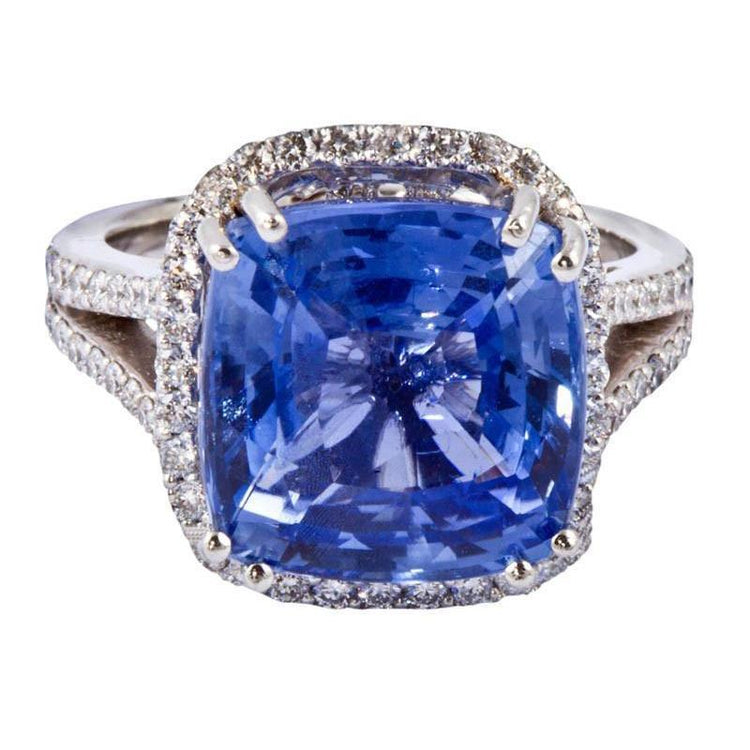 Coussin AAA Tanzanite Diamants 6 Carats Bague Fantaisie Bijoux Pierres Précieuses - HarryChadEnt.FR