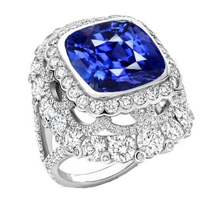 Coussin Saphir Diamant Halo Bague Lunette Sertie Or 6 Carats Split Tige - HarryChadEnt.FR