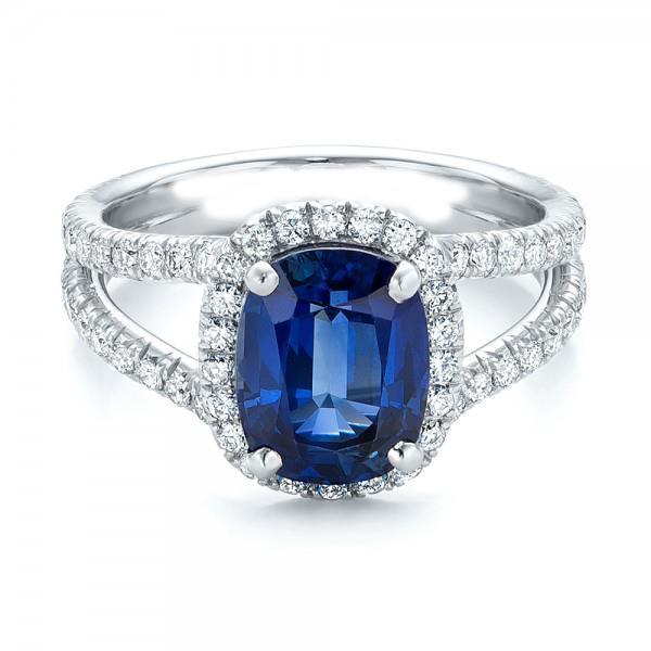 Coussin Sri Lanka Saphir Rond Halo Diamants Bague 4.75 Ct - HarryChadEnt.FR