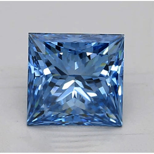 Diamant Bleu Intense Naturel 2 Carats Taille Princesse Lâche